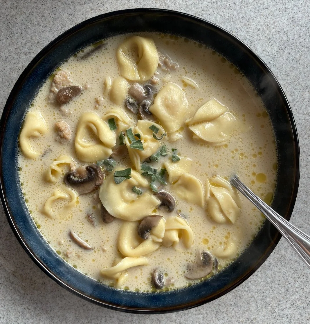 Sage Sausage, Mushroom, and Tortellini Soup