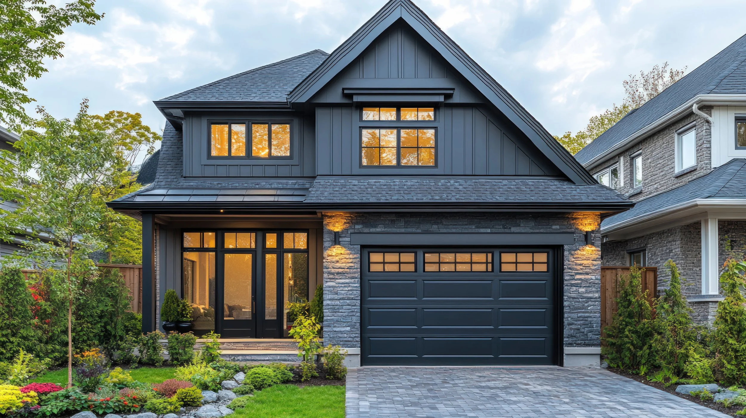 A staged Pacific Northwest home with strong curb appeal in Edmonds, WA featuring beautiful exterior architecture by Essential Home Staging.