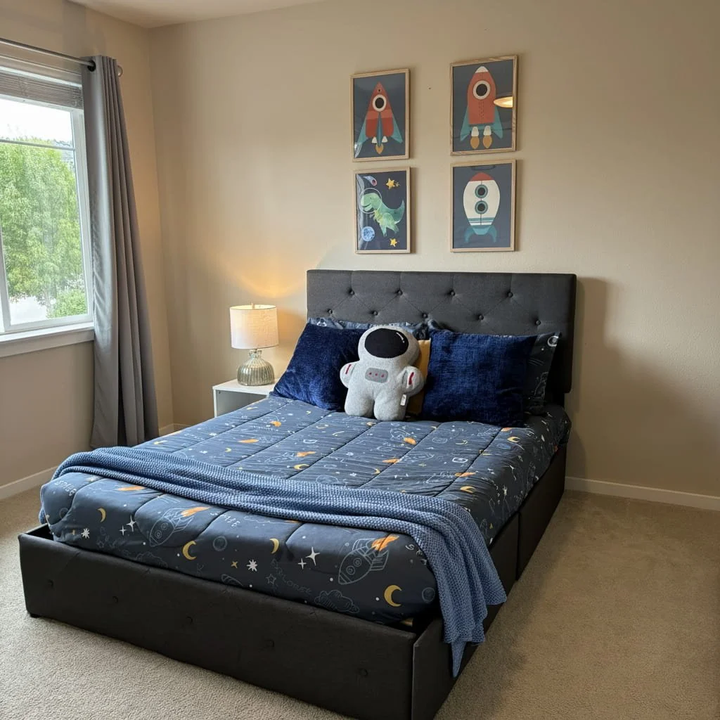 Essential Home Staging - Home Staging in Seattle Bellevue and Puget Sound - home staging portfolio listing photo of child kid bedroom staged by Essential Home Staging