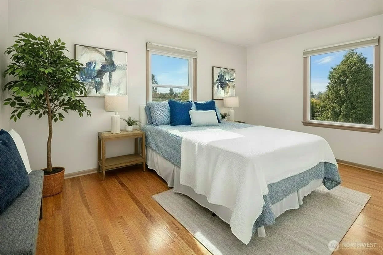 Essential Home Staging - Home Staging in Seattle Bellevue and Puget Sound - home staging portfolio listing photo of Everett primary bedroom staged by Essential Home Staging