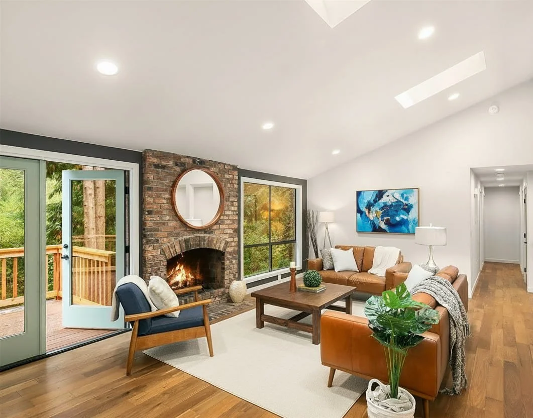 Essential Home Staging - Home Staging in Seattle Bellevue and Puget Sound - home staging portfolio listing photo of living room staged by Essential Home Staging