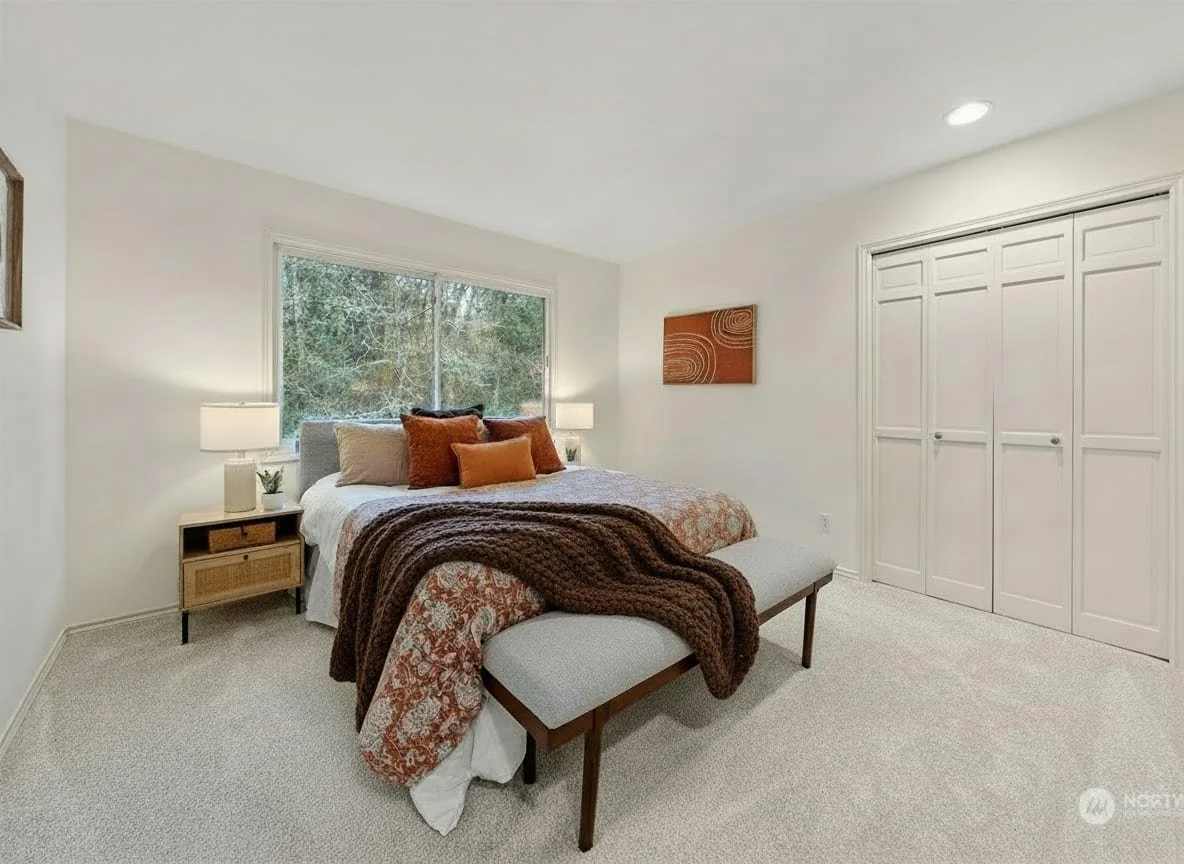 Essential Home Staging - Home Staging in Seattle Bellevue and Puget Sound - home staging portfolio listing photo of Redmond guest bedroom staged by Essential Home Staging