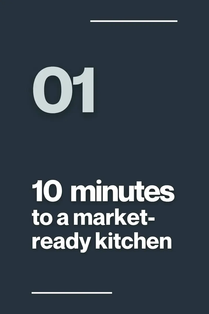 10 minutes to a market-ready kitchen guide thumbnail for home staging preparation.