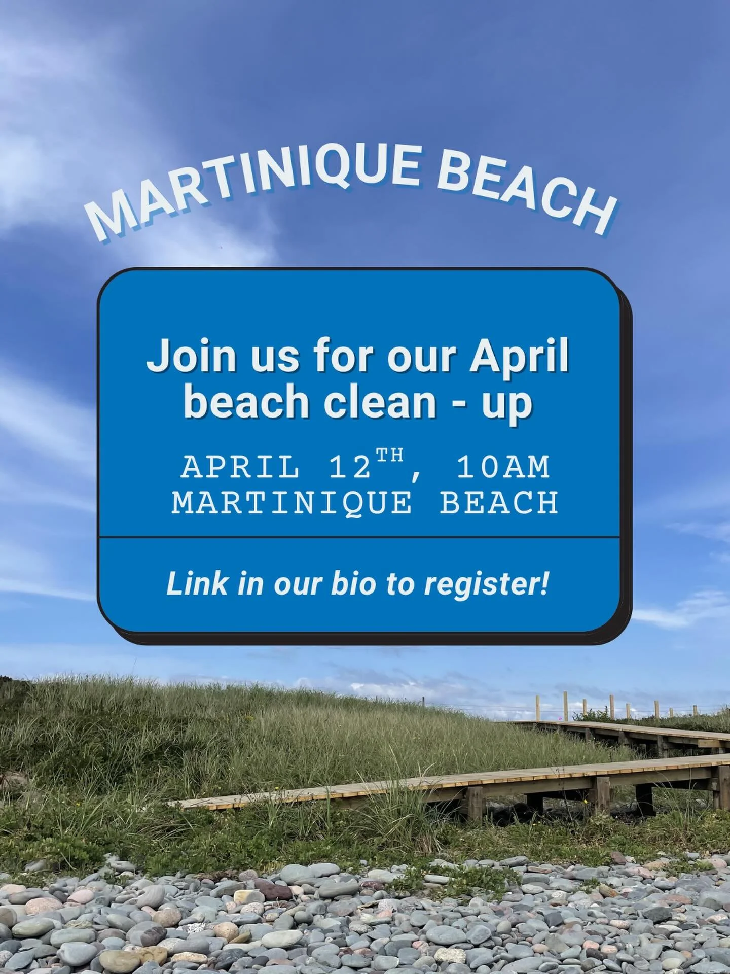 Join us this Sunday April 12th at 10am to clean up Martinique Beach!

🌱Martinique Beach is critical habitat for endangered species, including piping plovers and bank swallows. 

As such, access to the beach is only permitted through designated trail