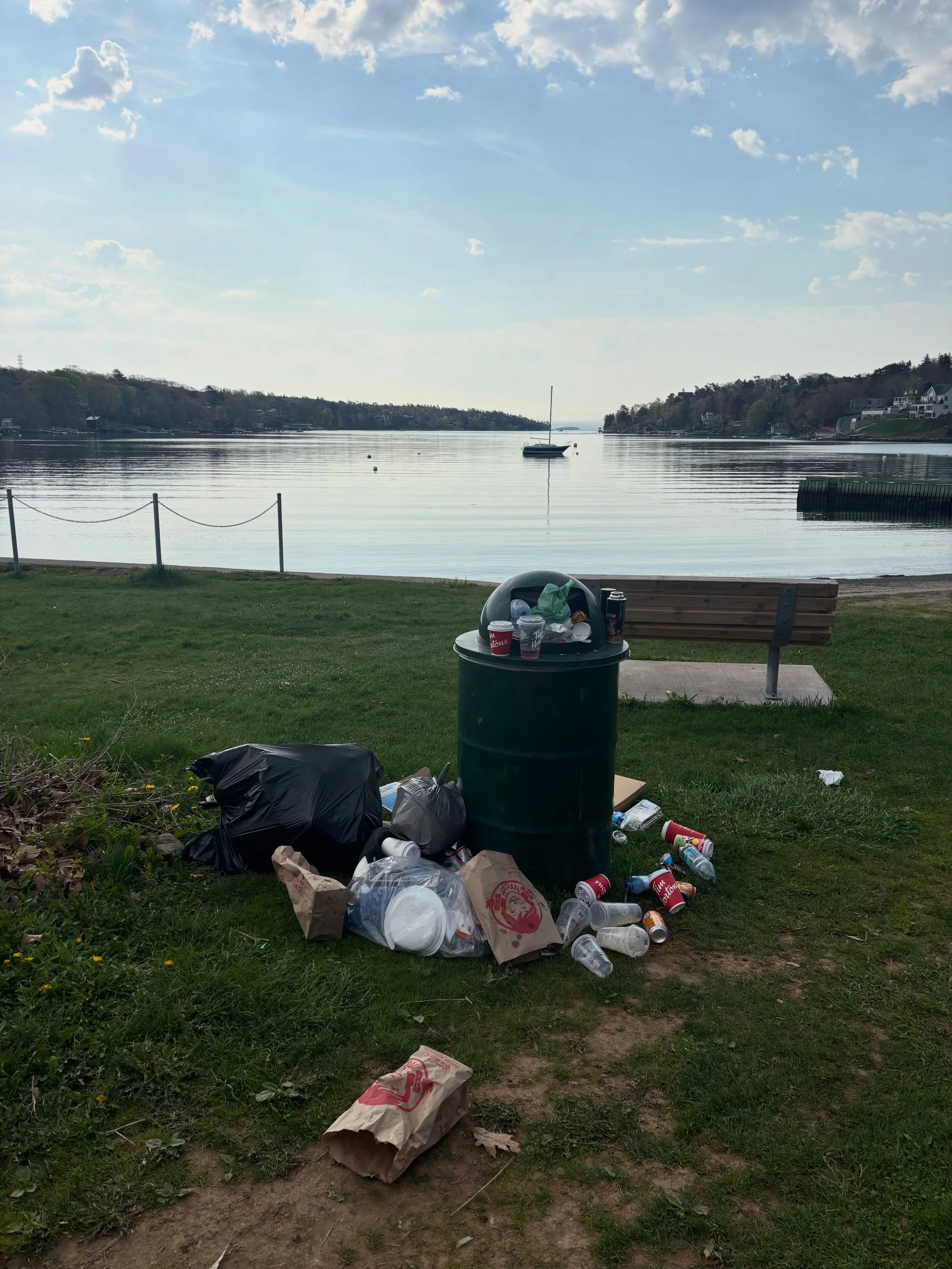 Halifax, we can do better!  Whenever possible, it is best to follow &ldquo;leave no trace&rdquo; principles, including by packing out what you pack in. 

Although the HRM parks staff will clean up this mess left over from the weekend, when public gar