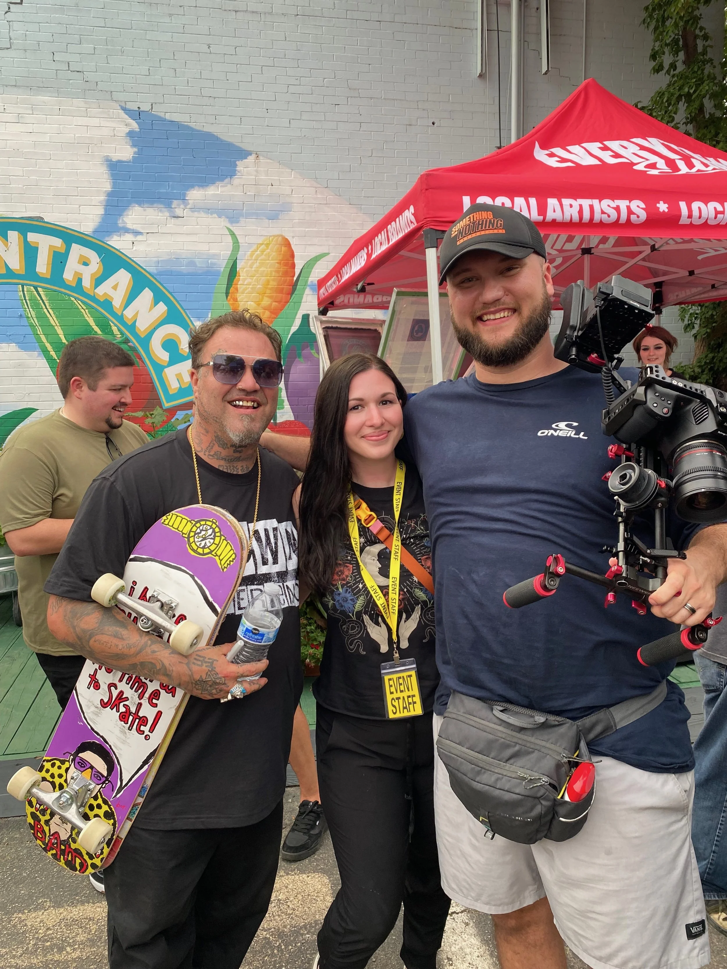 Bam Margera with the team from sfn productions. Video production Fort Worth 