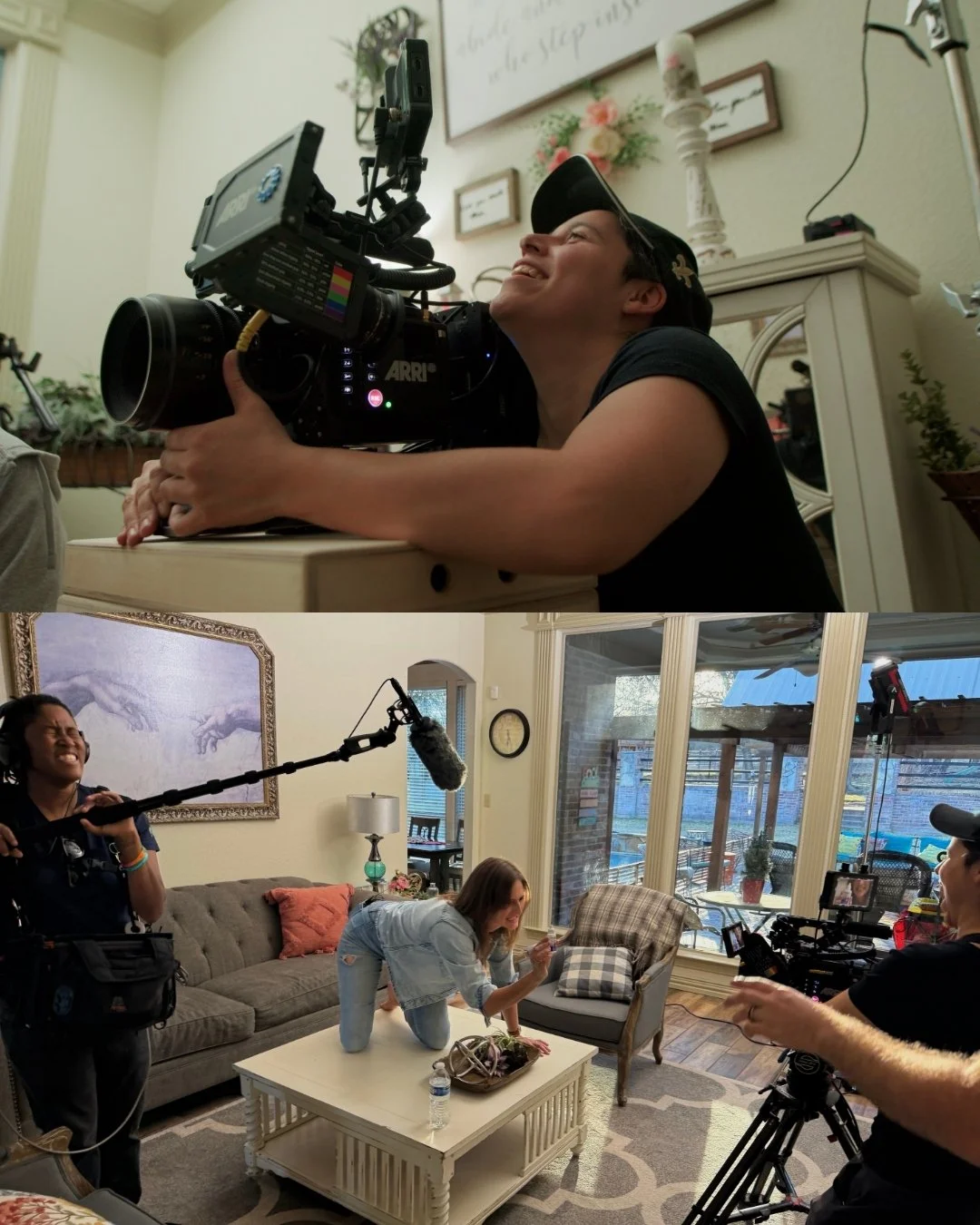 A behind-the-scenes view of an SFN Productions commercial video production