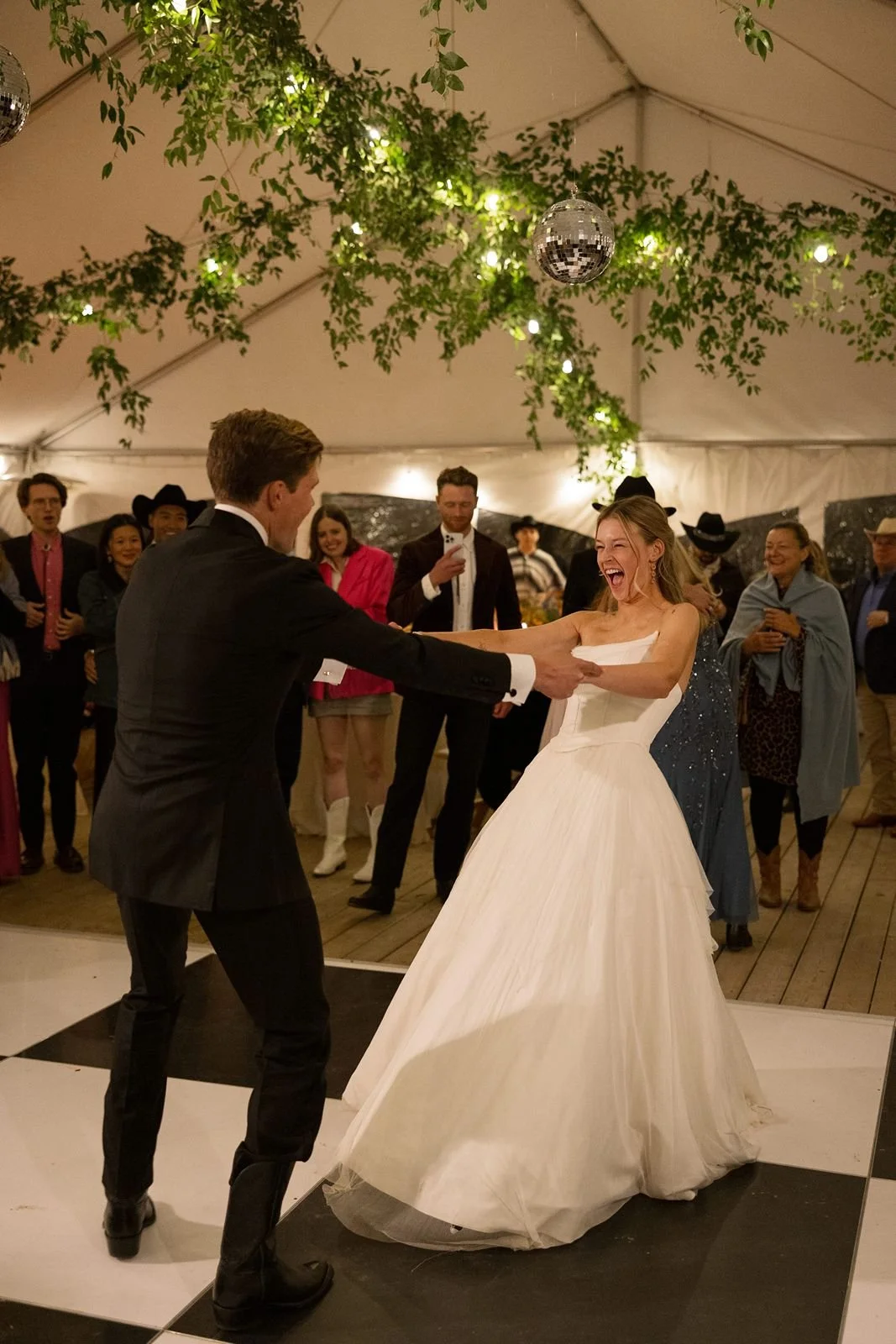A couple dances at a Lake Michigan Wedding