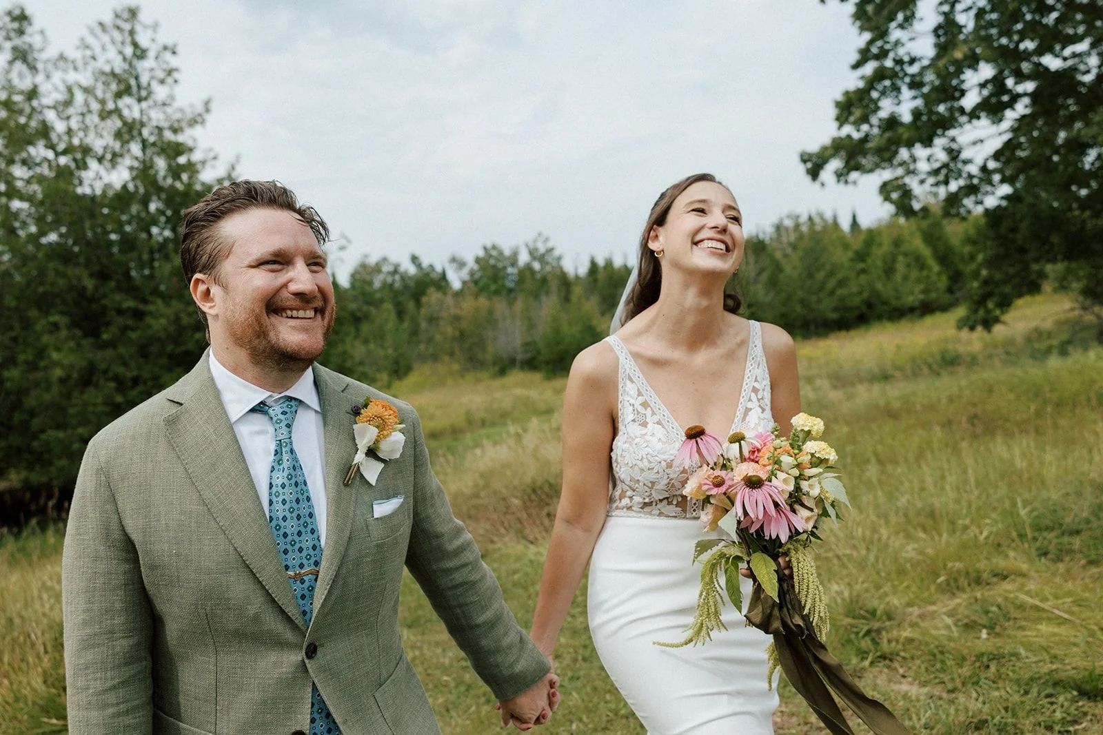 A Michigan Garden Wedding Ceremony Couple