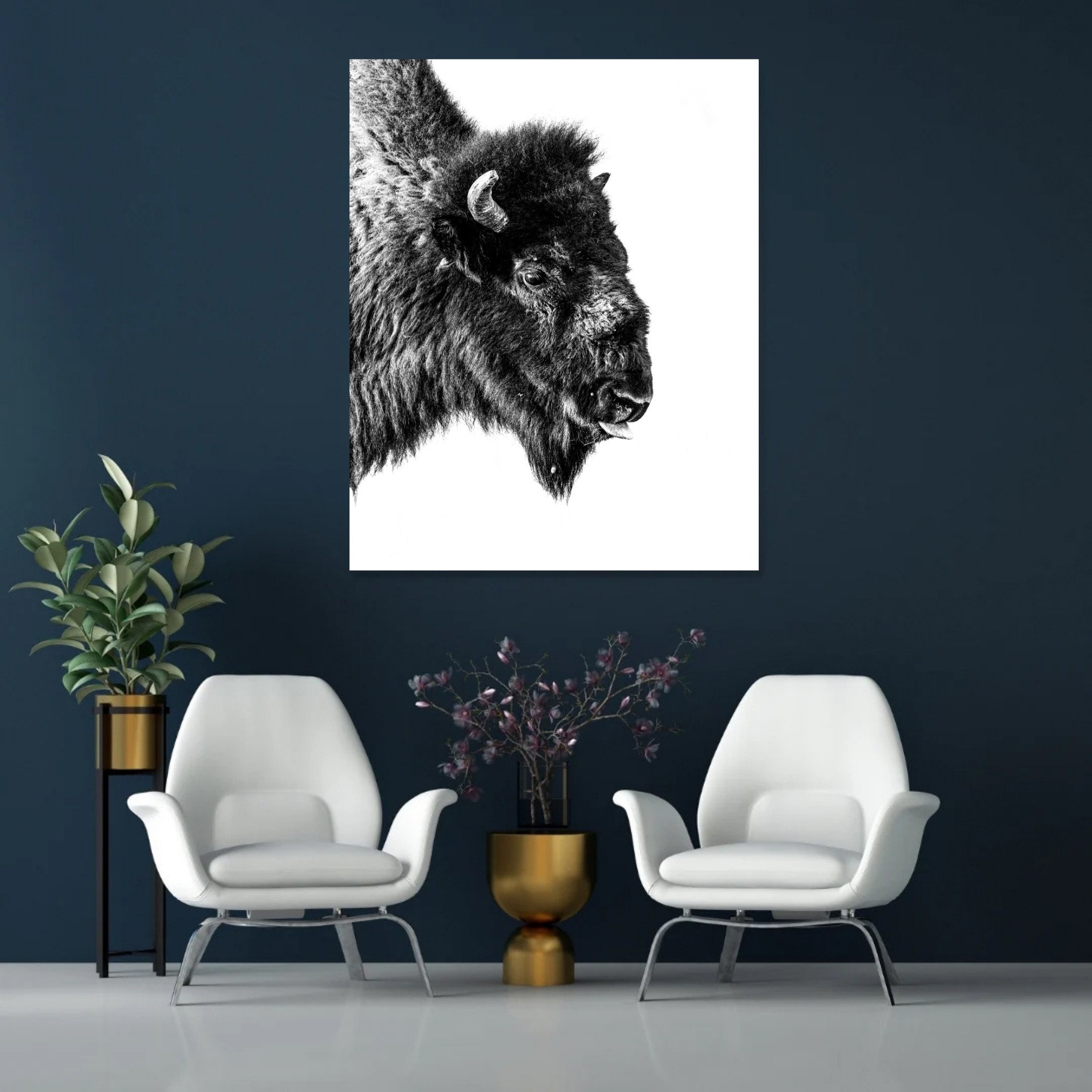 Blue-Wall-Sitting-Area-Fine-Art-Bison-Cow-Curtis-Harsh-Photography.jpg