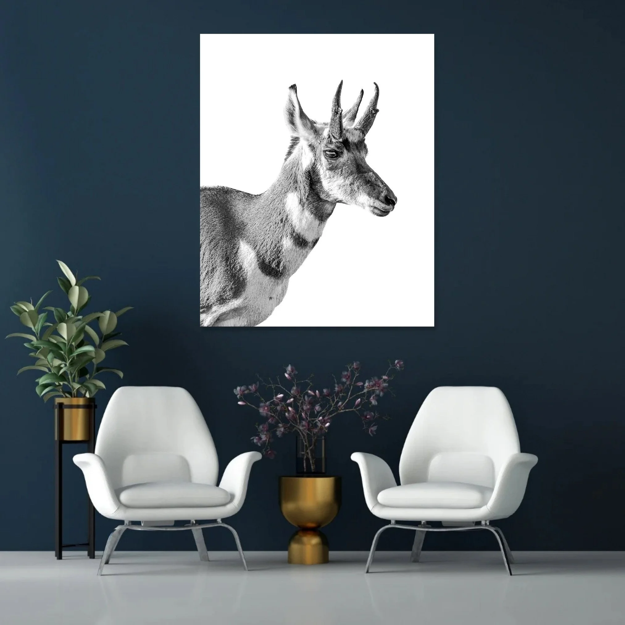 Blue-Wall-Sitting-Area-Fine-Art-Pronghorn-Buck-Curtis-Harsh-Photography.jpg