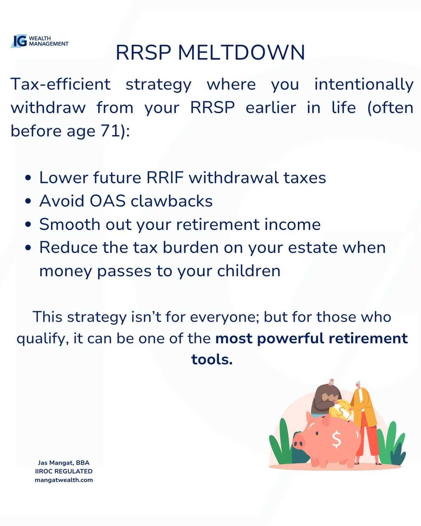 RRSP withdrawals, OAS clawbacks, pension choices. 

Most people guess.

📝High-net-worth Canadians plan.

If you want to retire with less tax and more control, it starts with strategy, not chance.♟️