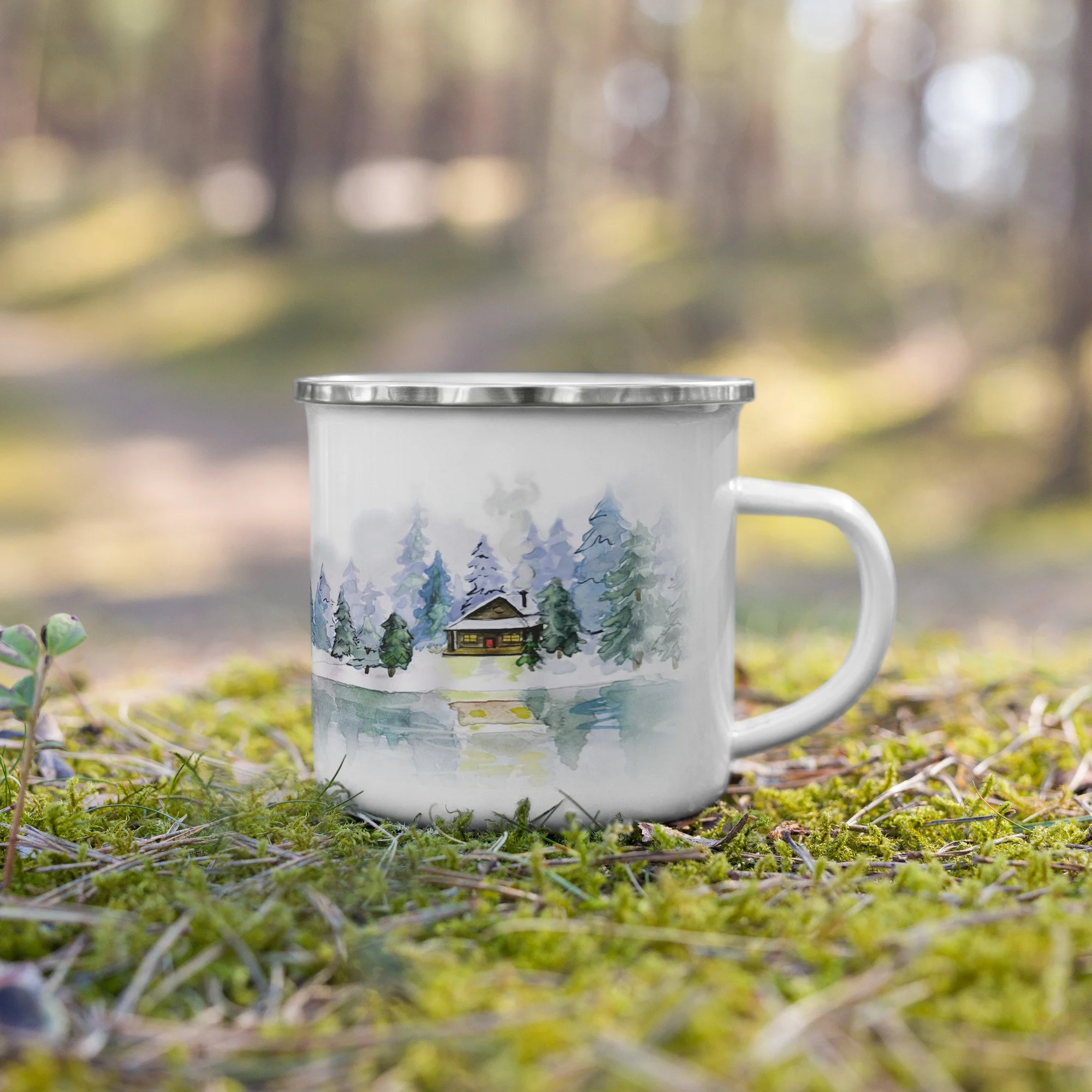 winter water color mug