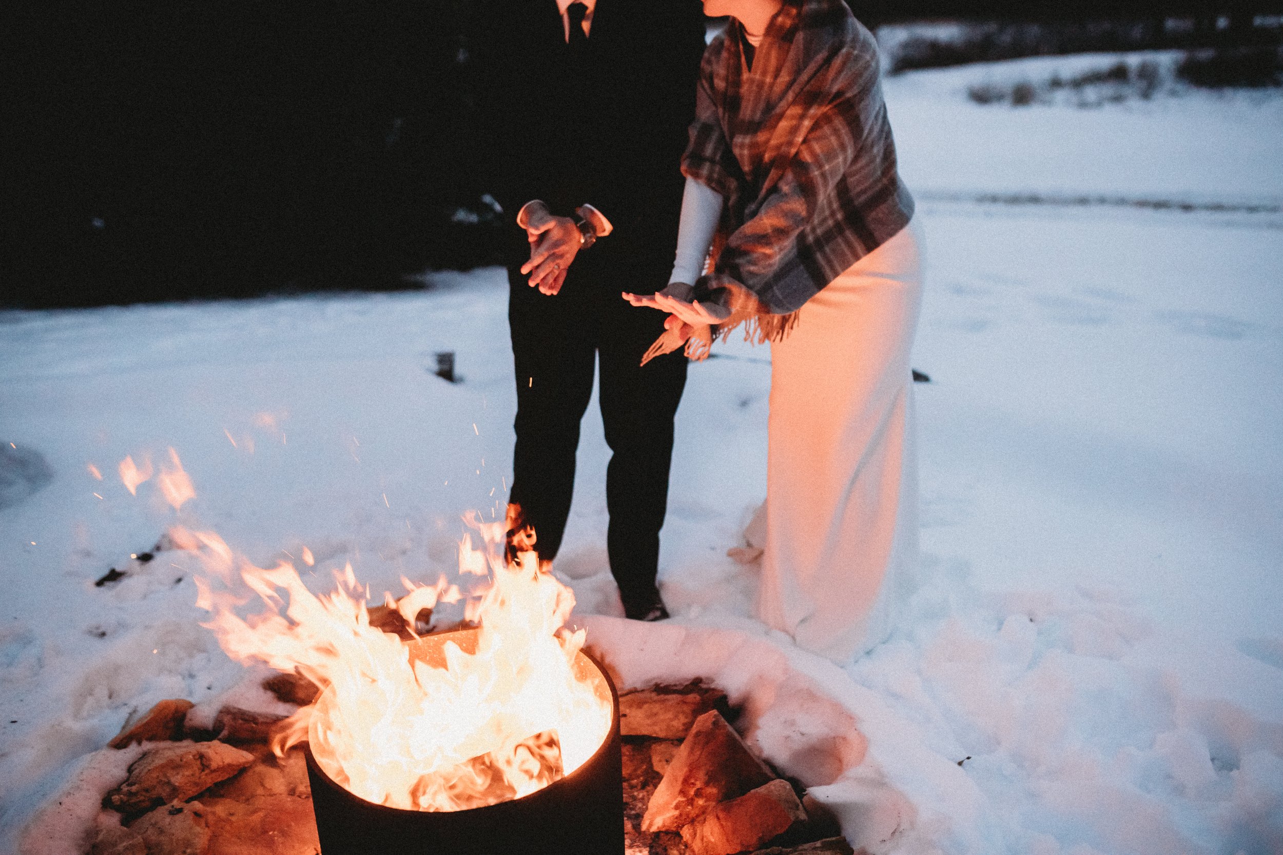 Fireside wedding burning barrel kansas
