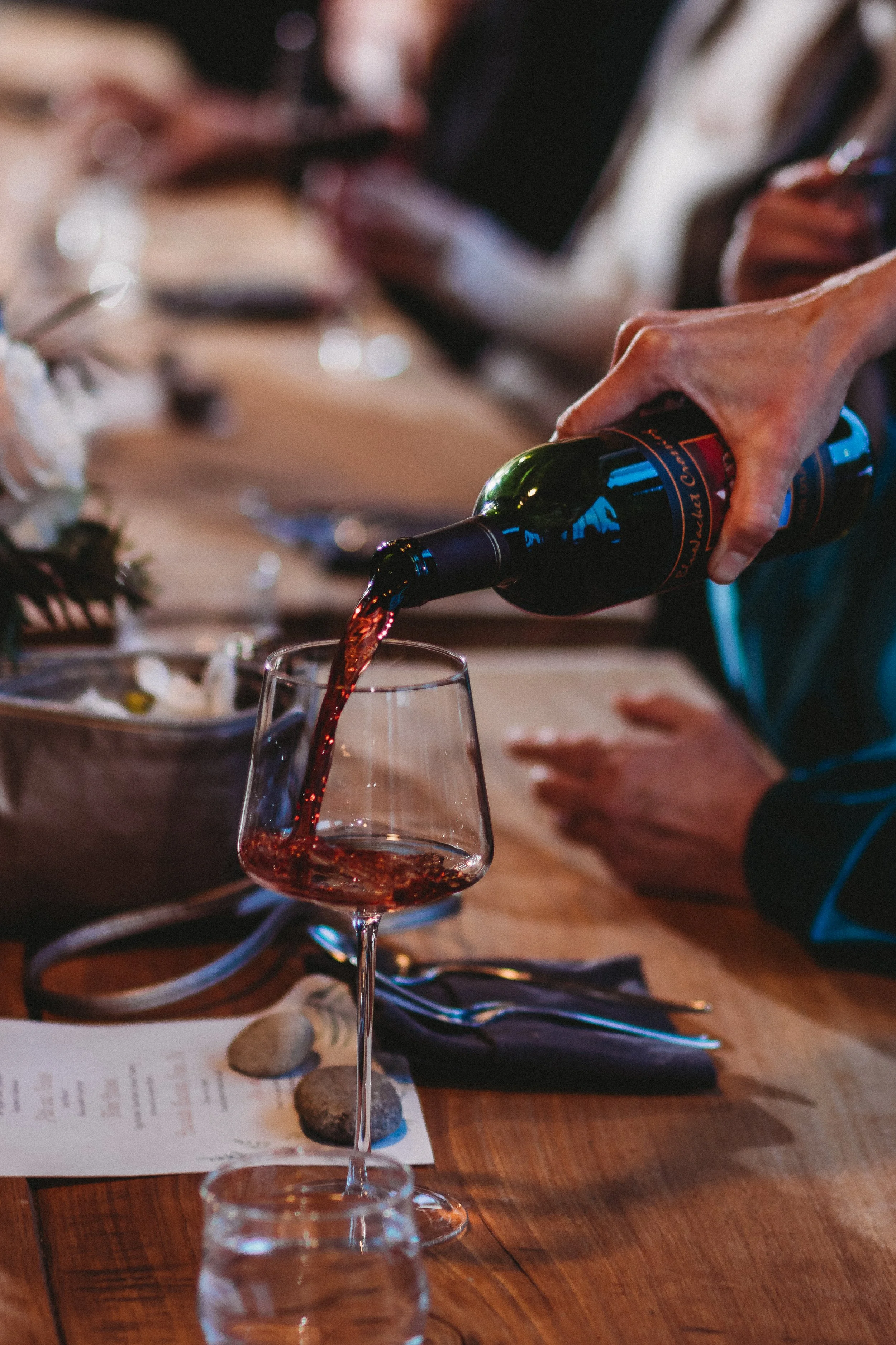 Wine Pouring at Burning Barrel Wedding Lecompton 