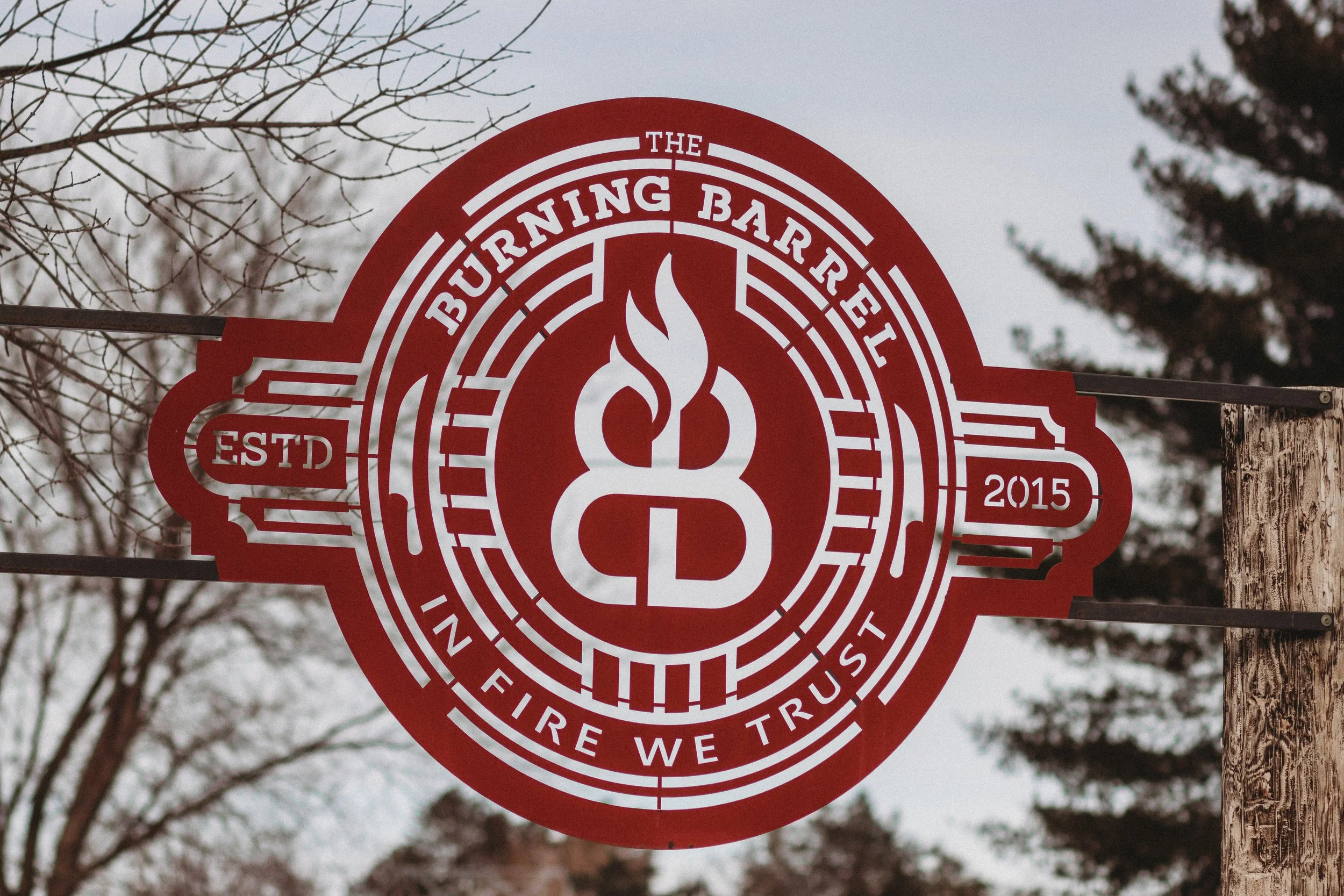 Burning Barrel Lecompton Kansas Sign