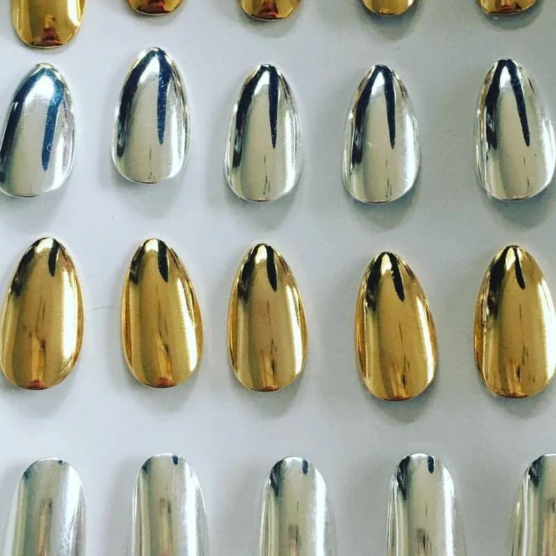 Metalcure nails 2016. Brass, chrome plating.