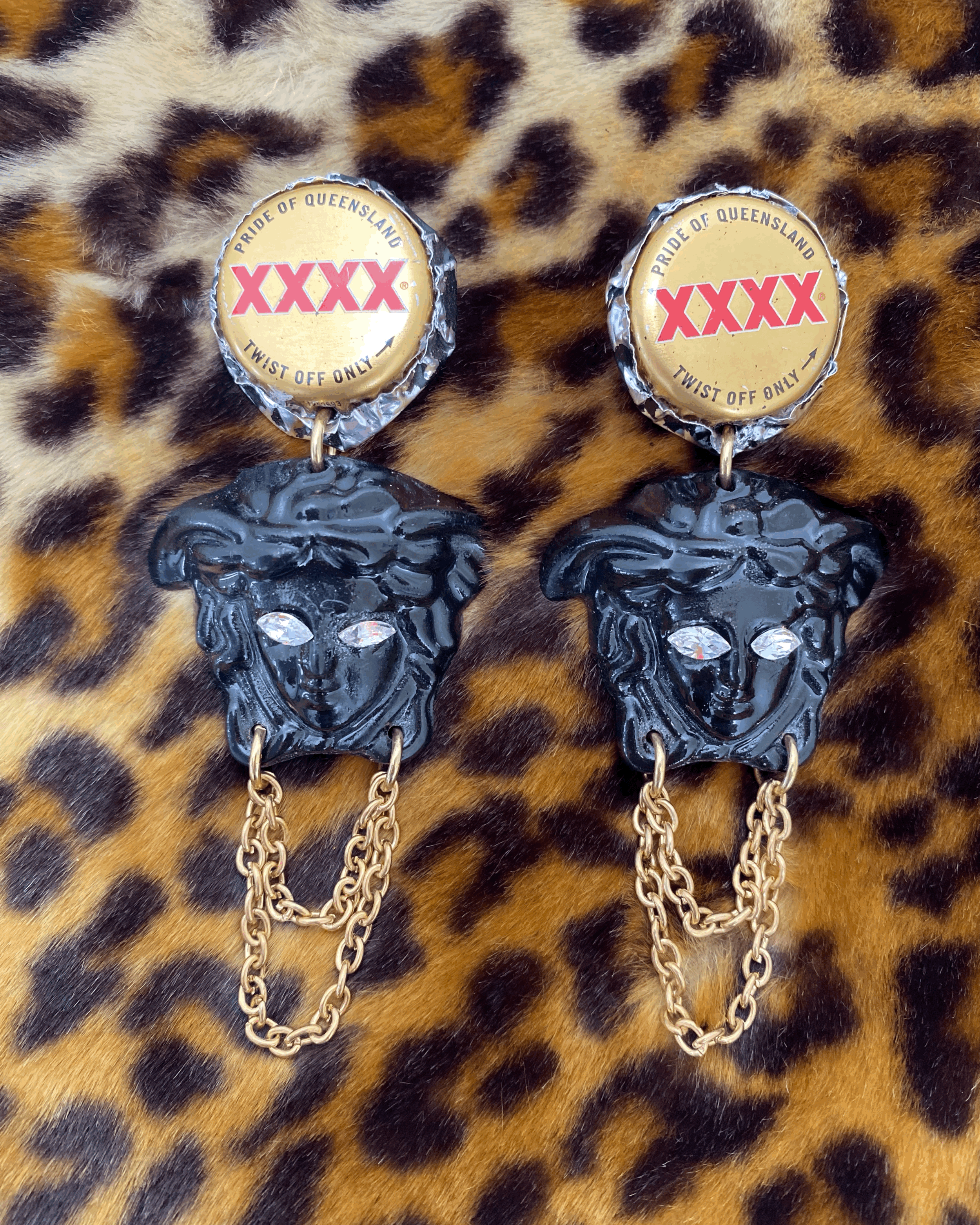 Cheers Gianni! - XXXX Black Gold Chain Earrings