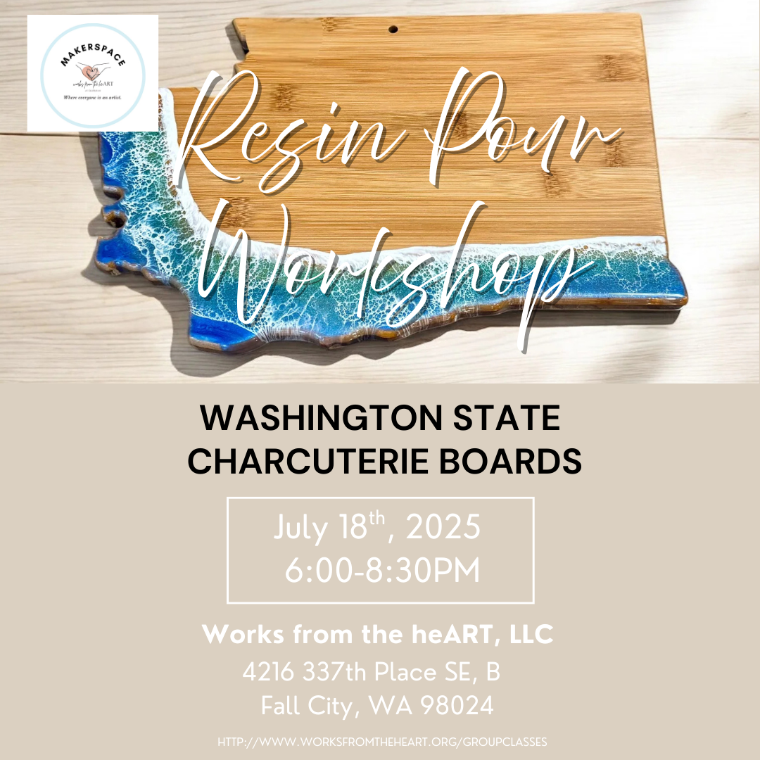 resin pour workshop: washington state charcuterie boards