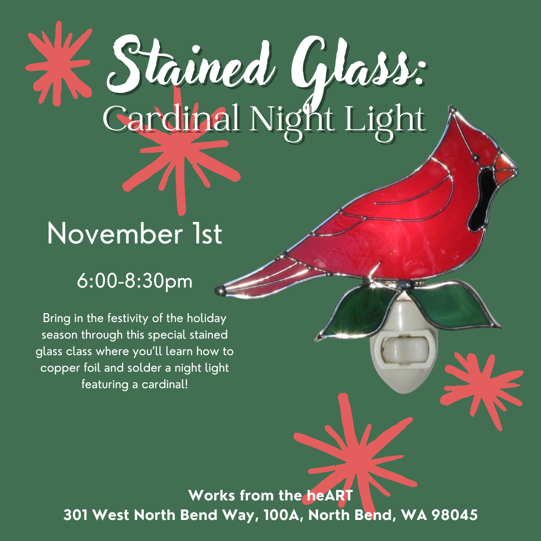 stained glass workshop: cardinal night light