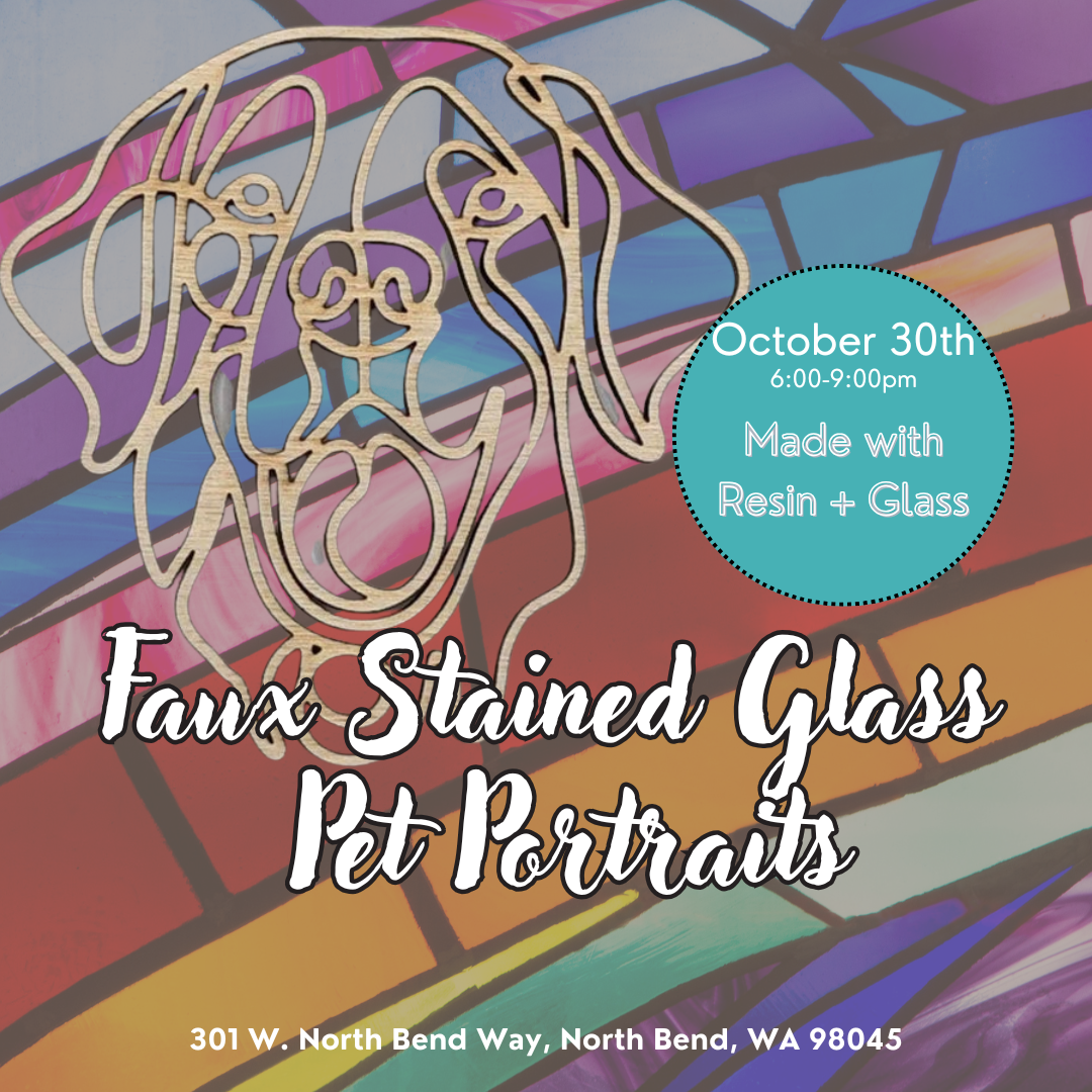 pet portrait class: faux stained glass