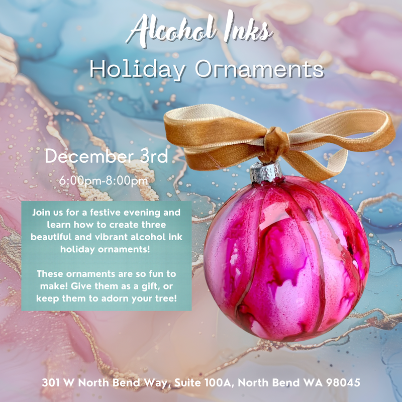 Alcohol Inks: Holiday Ornaments