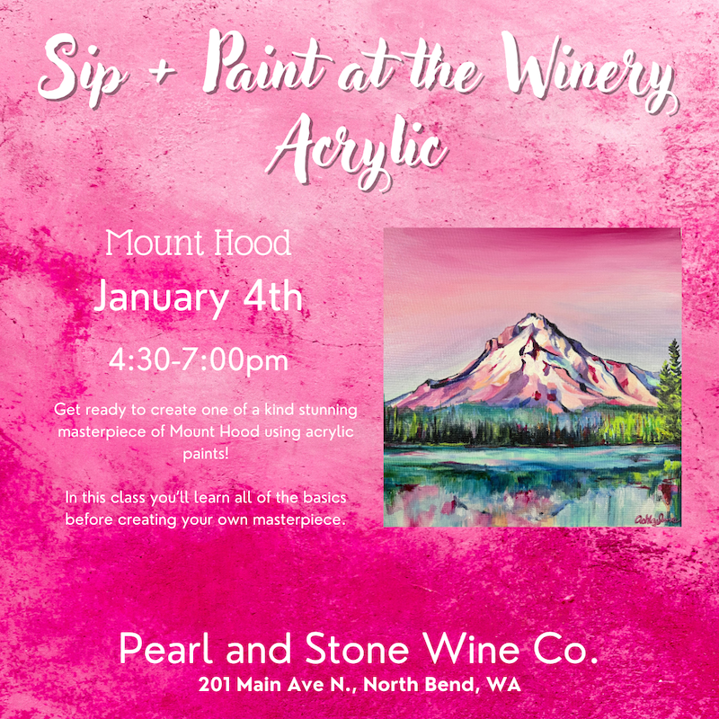 sip + paint: mount hood in acrylic