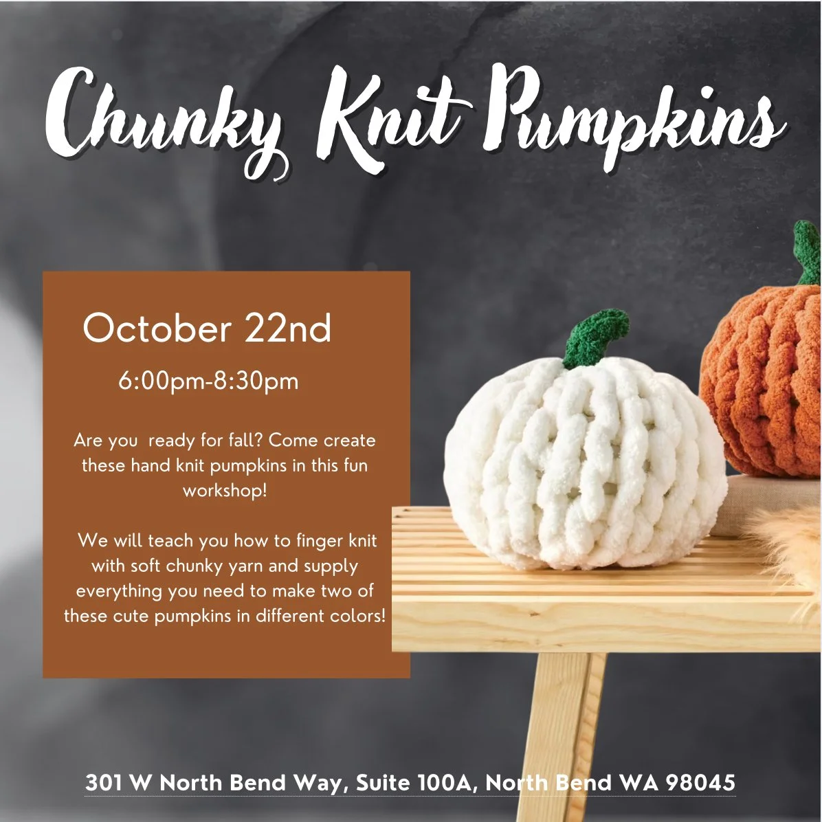 Craft night: chunky knit pumpkins