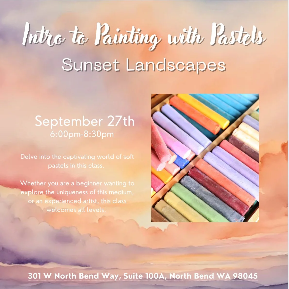 introduction to painting with pastels: sunset landscapes