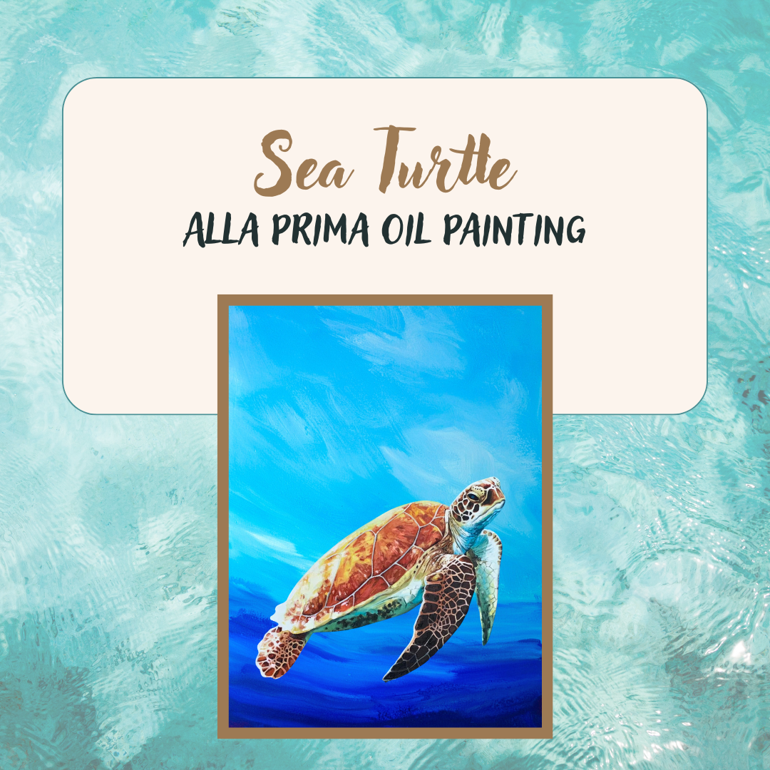 Sea Turtle: Alla Prima Oil Painting