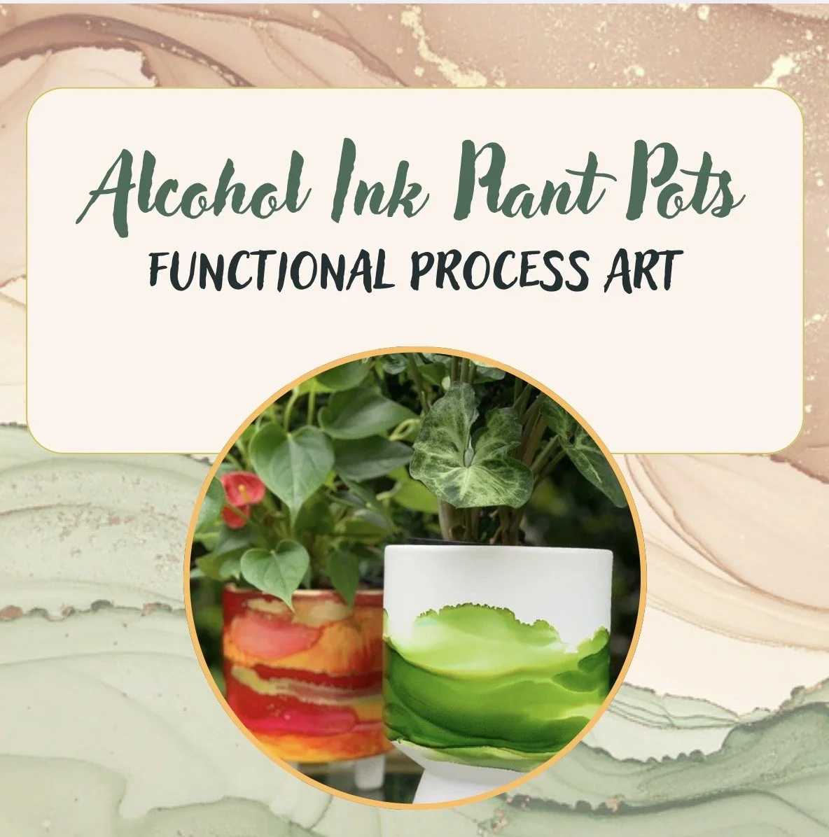 Alcohol Inks: Plant Pots