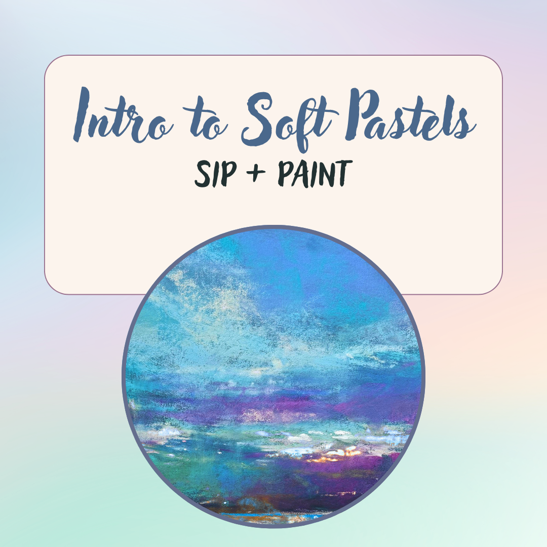Soft Chalk Pastel Skies: Sip + Paint