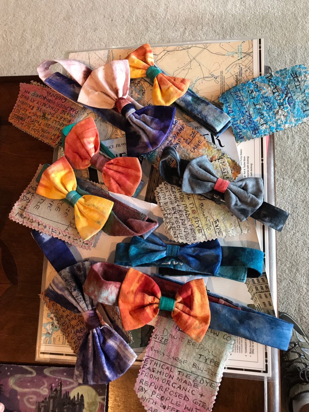  Completed Upcycled Bow-Ties 