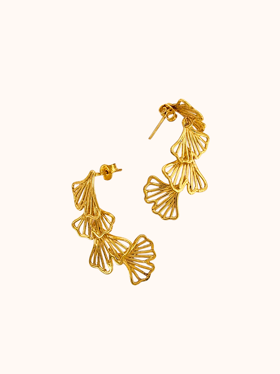 Cascading Ginkgo Earrings | Gold Vermeil - The Mira Shoppe