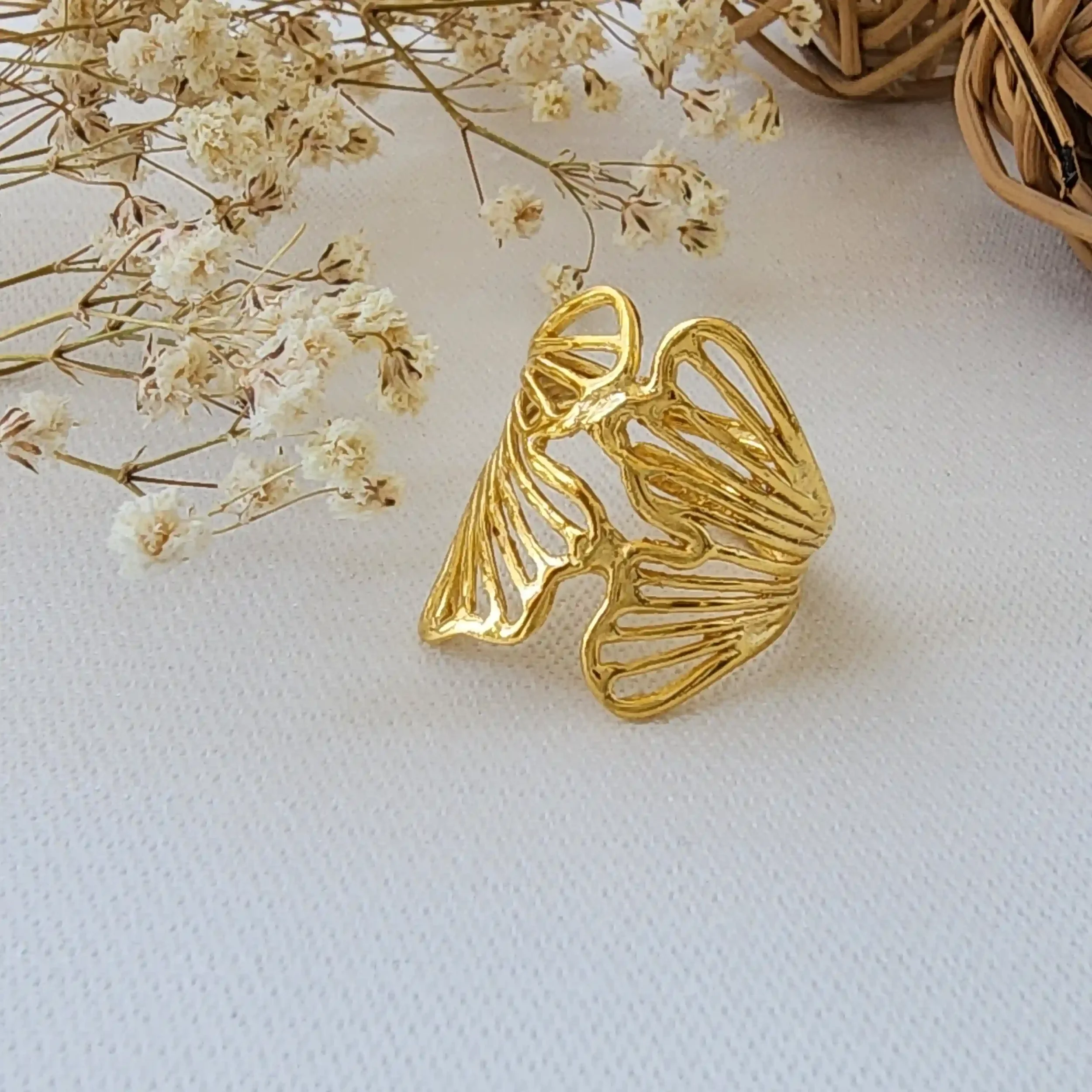 Gold Vermeil Ring Ginkgo
