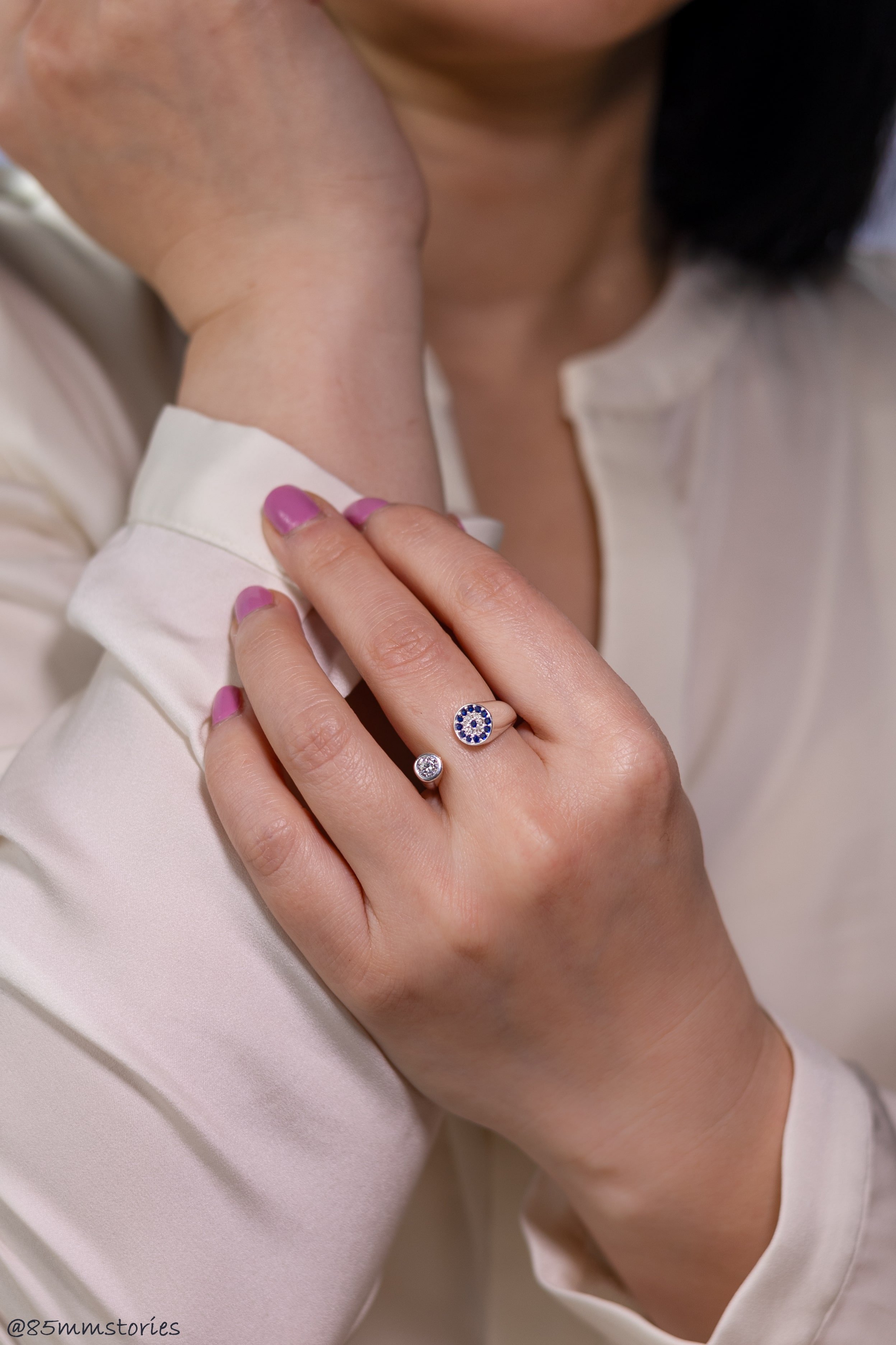 Evil Eye Aura Ring | Sterling Silver - The Mira Shoppe