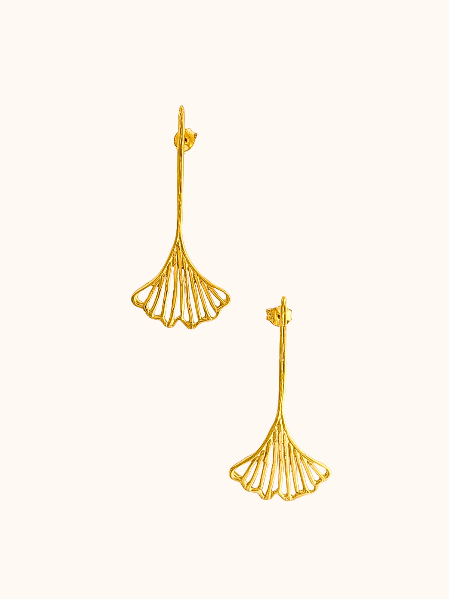 Graceful Ginkgo Earrings | Gold Vermeil