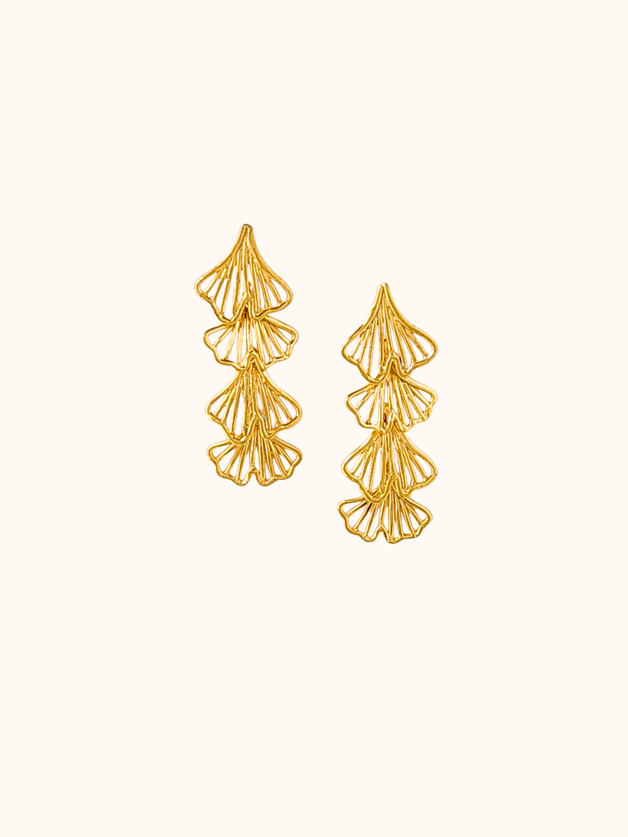 Cascading Ginkgo Earrings | Gold Vermeil