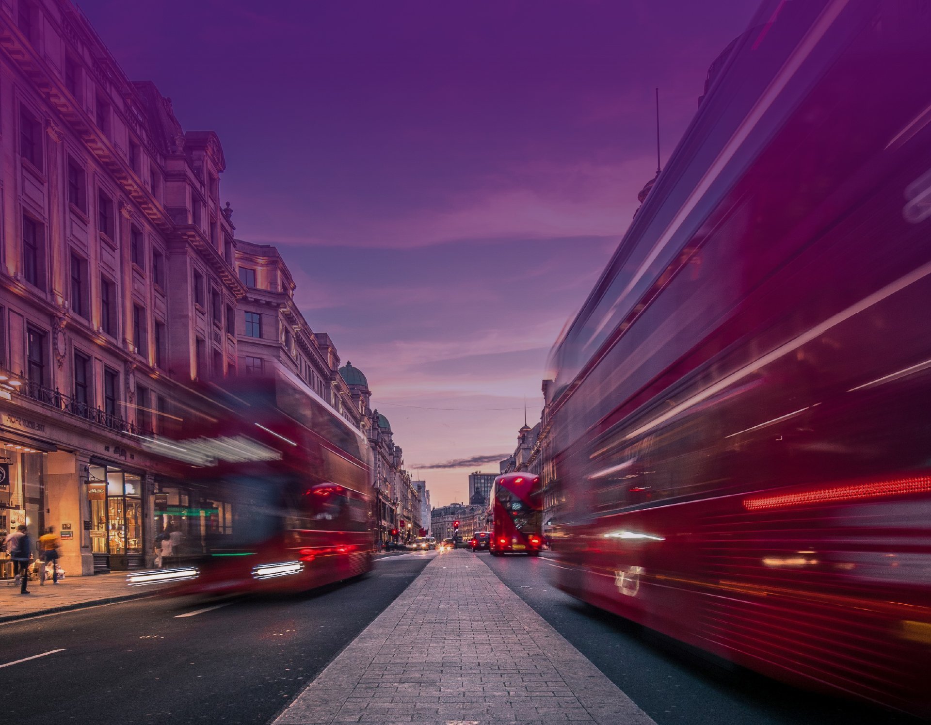 Red London buses at dusk, Net Zero Nations Projects Conference 2027 at One Great George Street, Westminster on 10th February
