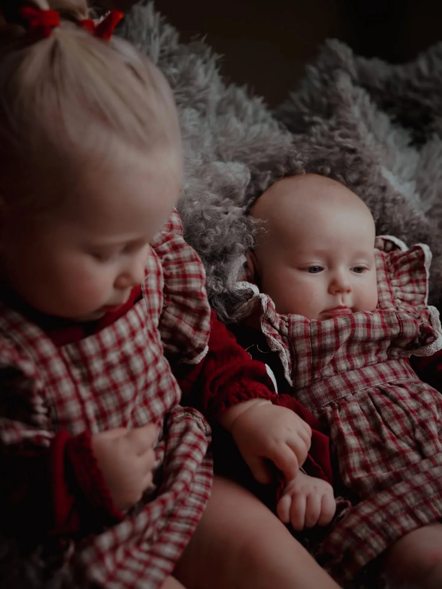 To, sm&aring; tupper fra julefotograferingen tidligere i november ❤️

For en tillitt &aring; ha f&aring;tt fotografere begge jenten som nyf&oslash;dt og n&aring; en julefotografering! 

#heimdesignstudio #fotograf #julefoto #julefotografering #famili