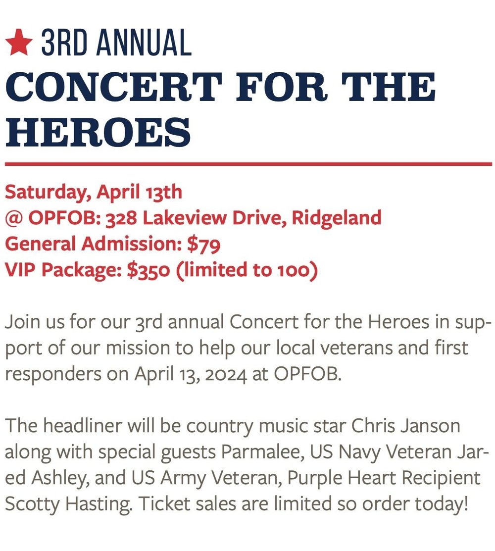 CONCERT FOR THE HEROES — OPFOB