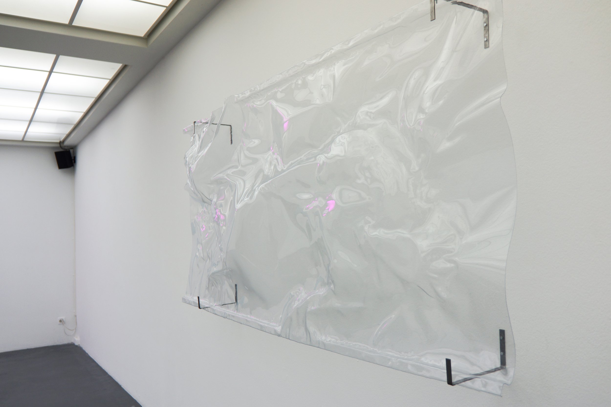 Ambra Viviani - Die Sieben letzten Lieder, 2017 - environmental installation - iron, PVC, PMMA, aluminium, full spectrum LED lights, music loop, libretto - Kunsthaus Baselland, Münchenstein - Institut Kunst HGK
