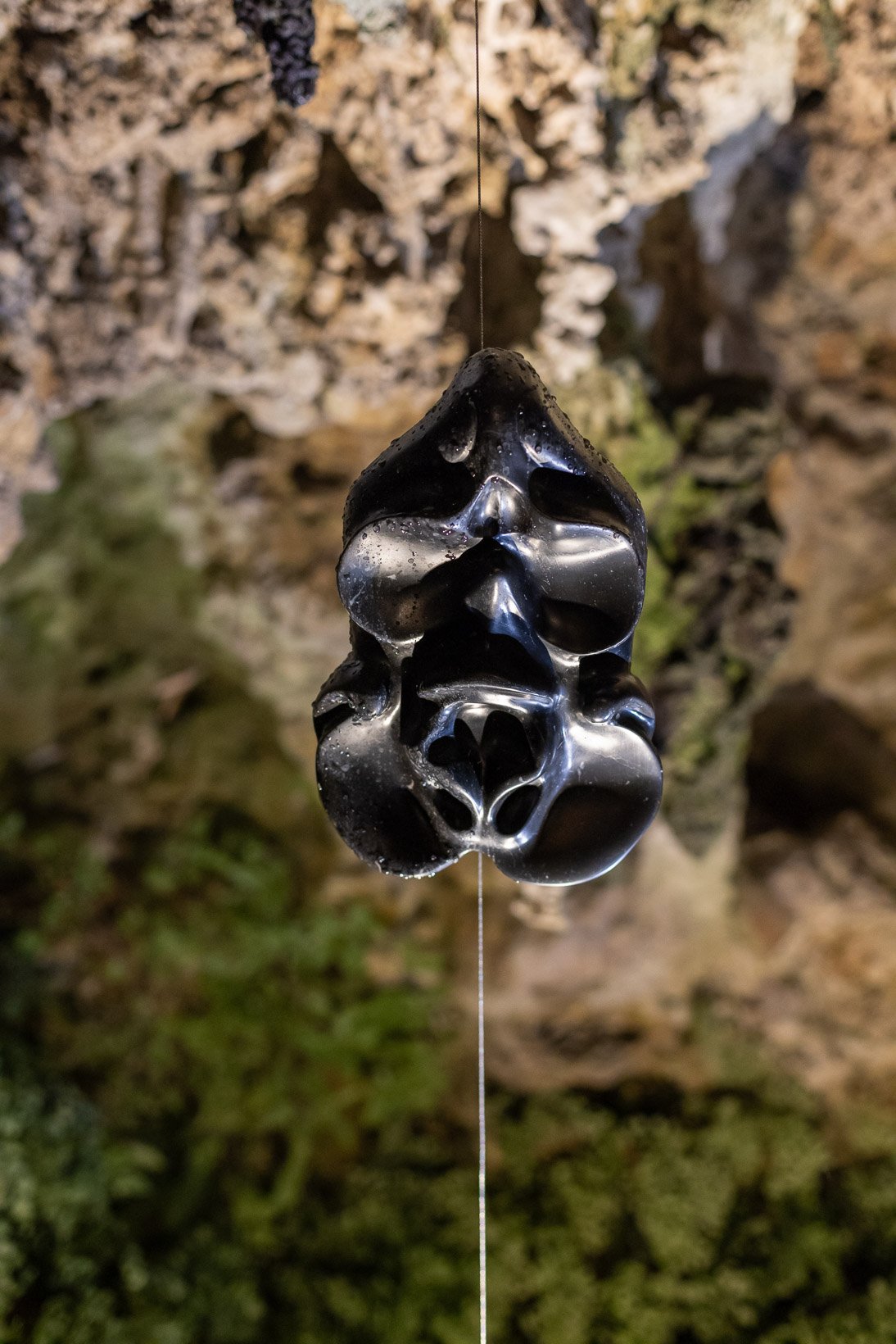 Ambra Viviani - Even dust used to be other things, marquina marble sculpture, 2025, Istituto Svizzero Roma