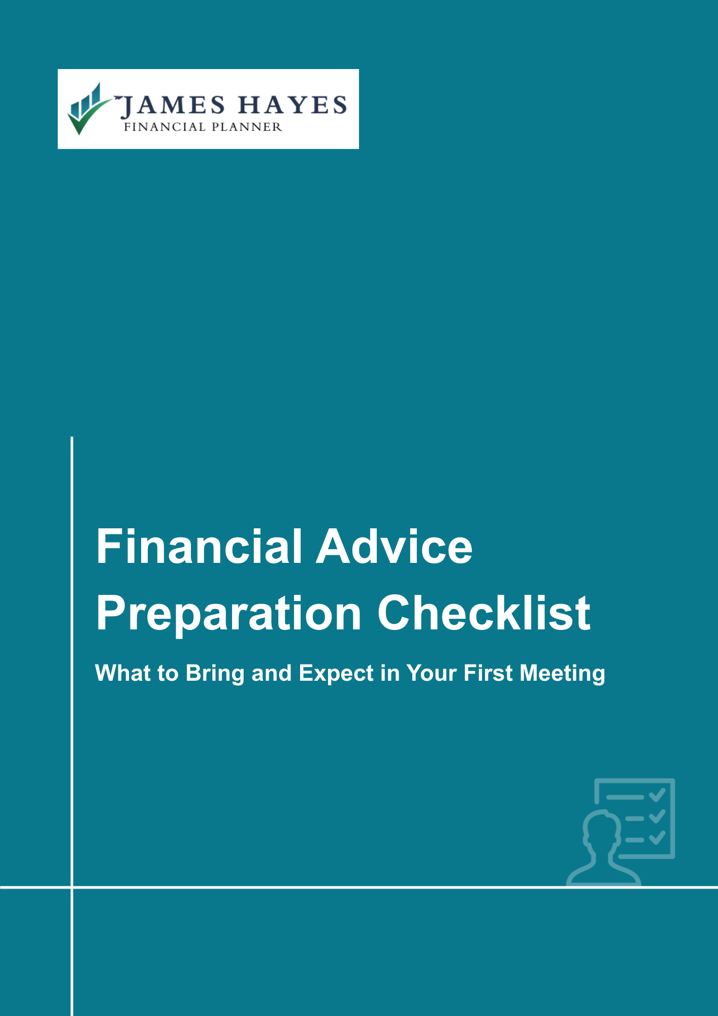 Financial advice preparation checklist ebook cover page image