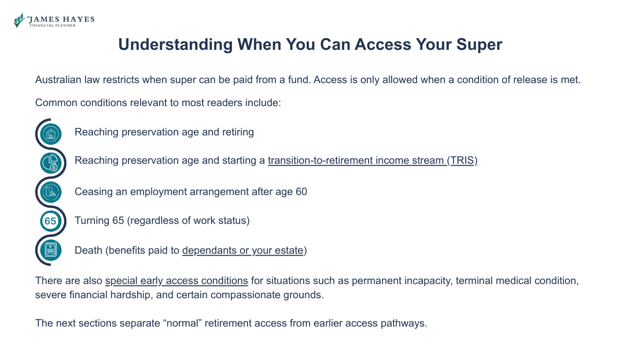 Understanding when you can access your super