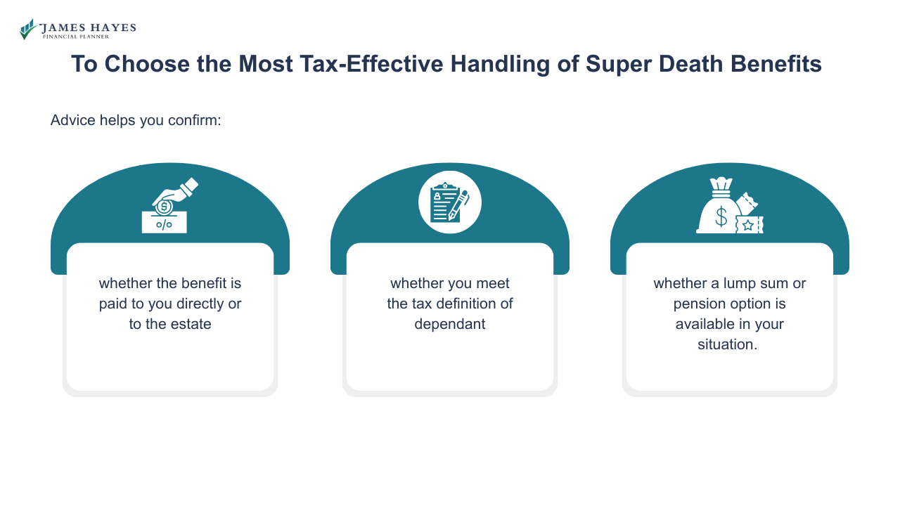 To choose the most tax effective handling of super death benefits