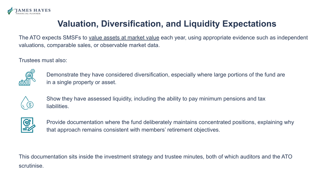 Valuation, diversification and liquidity expectations