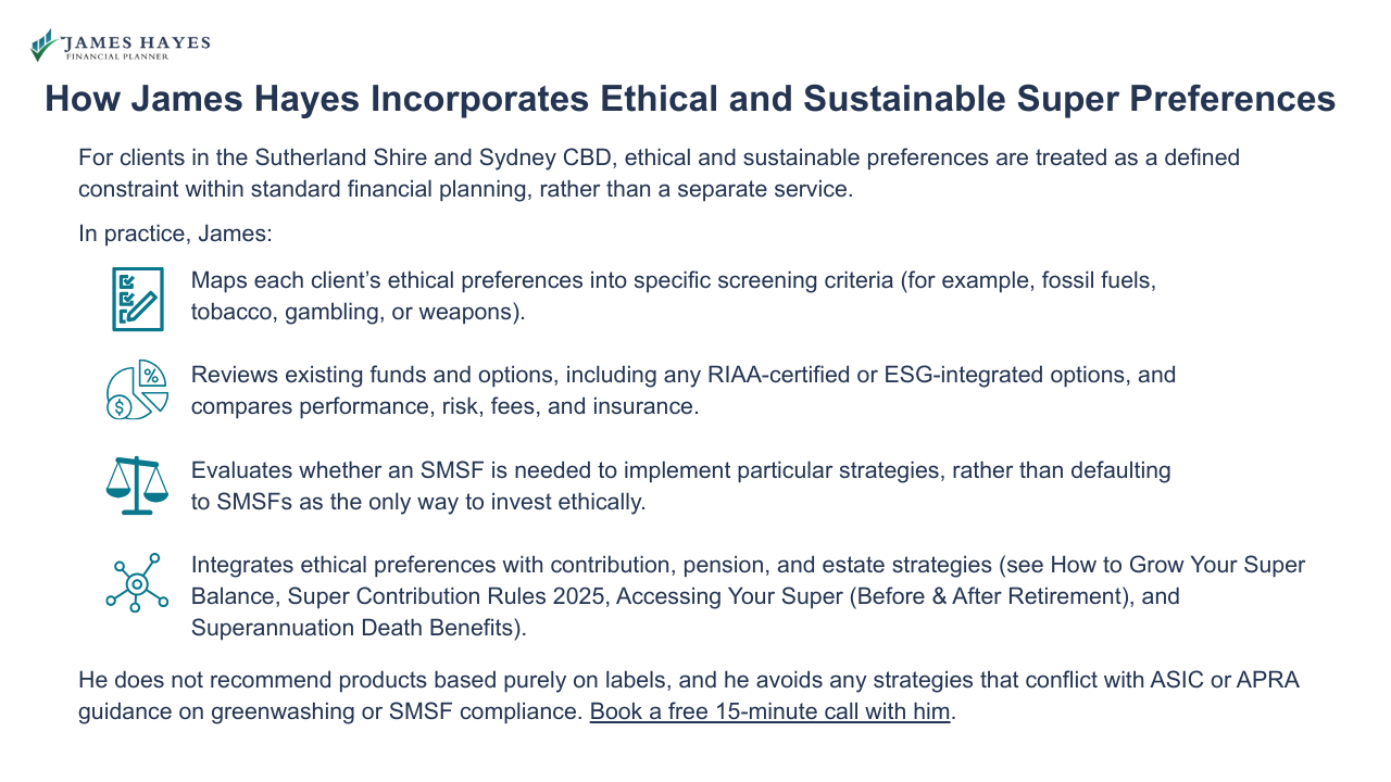 How James Hayes incorporates ethical and sustainable super preferences