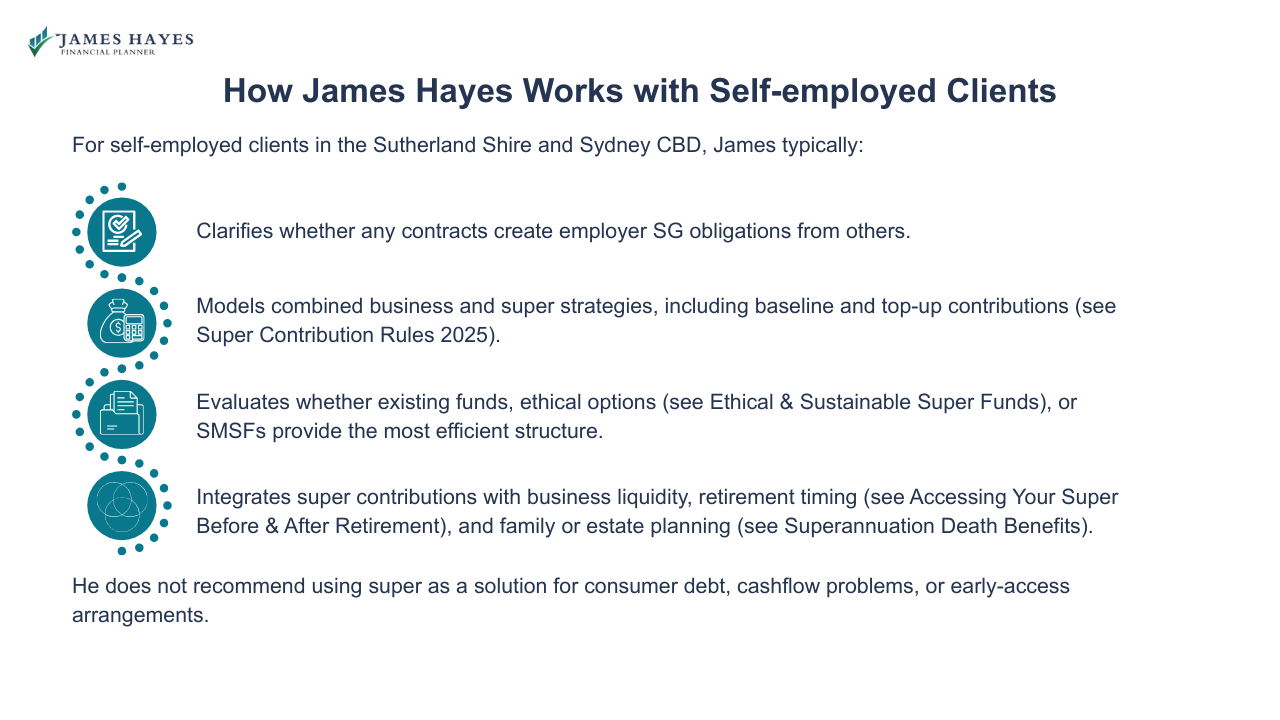 How James Hayes works with self employed clients
