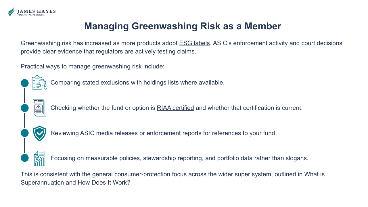 Managing greenwashing risk as a member